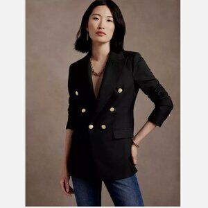 NWOT Banana Republic Captain's Blazer Gold Button Blazer Jacket Black Size 6